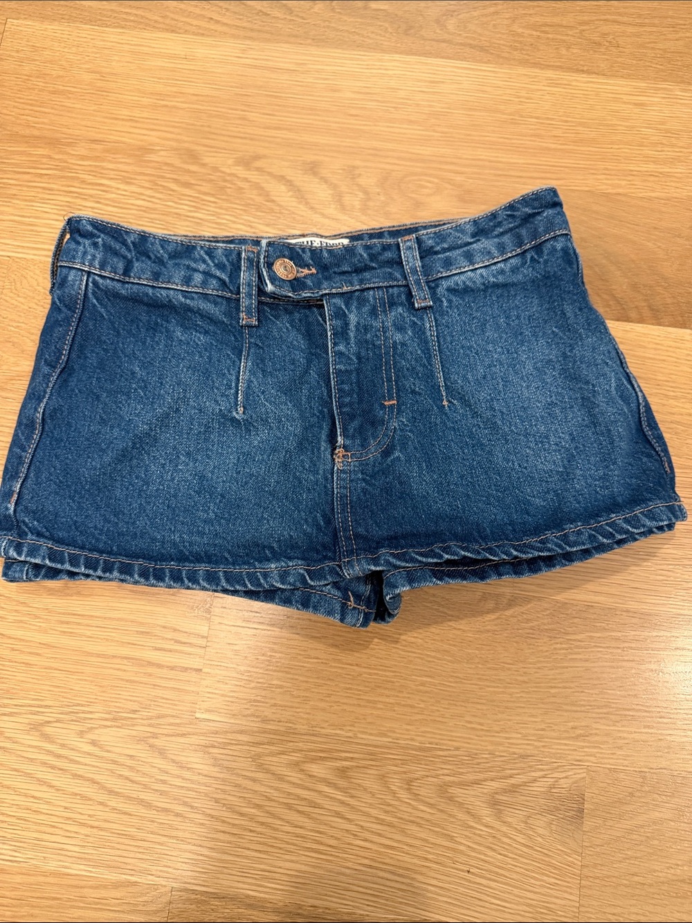 We The Free Deep Blue Denim Skirt short skort